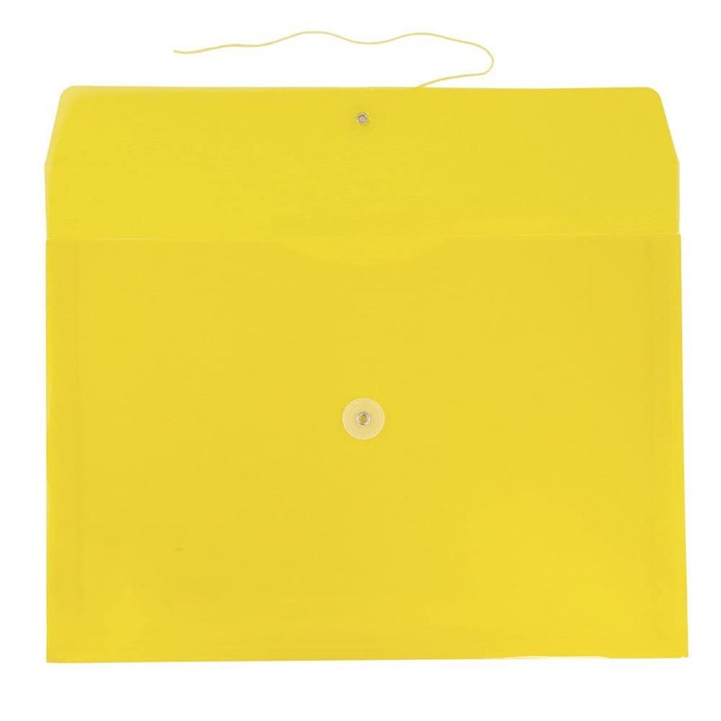 JAM Paper Plastic Envelope with Button and String Tie Closure - Legal Booklet - 9 3/4" x 14 1/2" x 1 1/4"- Assorted Primary Colors - 6/pack - Image 4